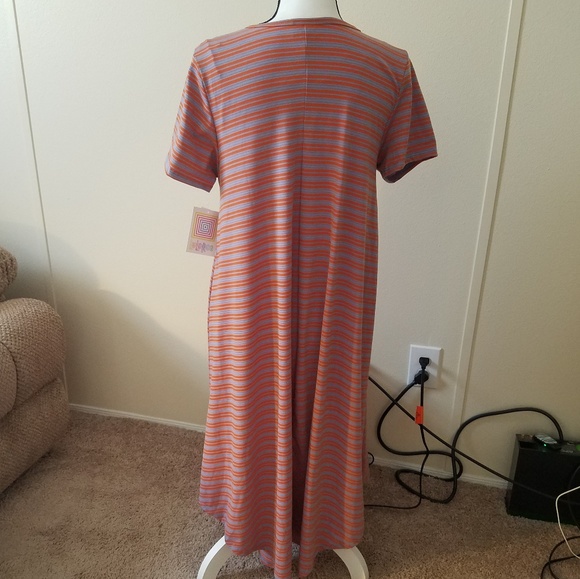 NWT'S Lularoe Striped Carly Dress Medium - Picture 3 of 4
